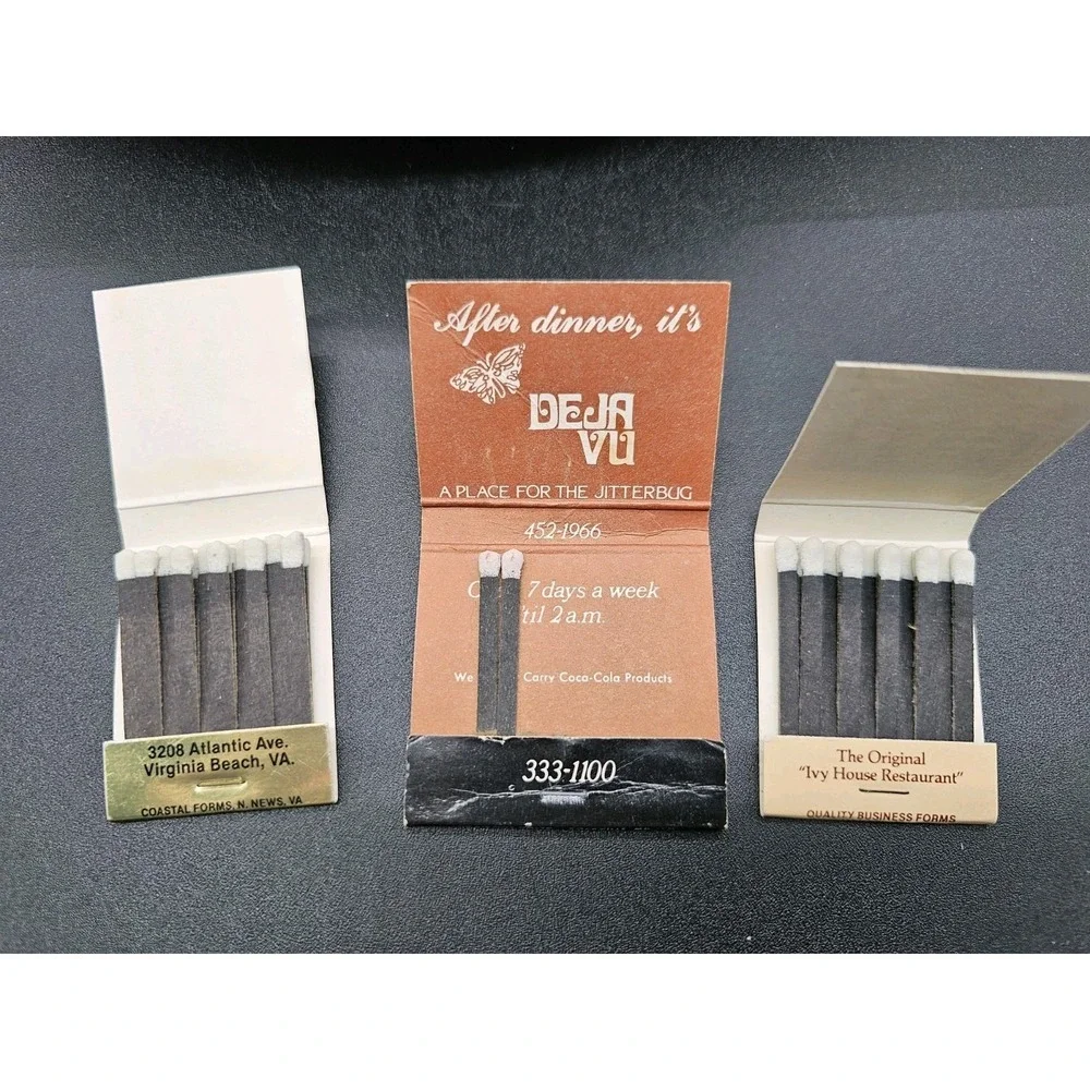 Vintage Lot Of 3 Matchbook DC Blackie's  & Virginia‎